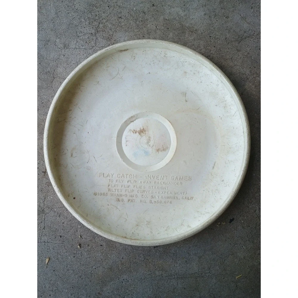 Vintage Wham-O Official Pro Model Frisbee Flying Disc San Gabriel CA White 9